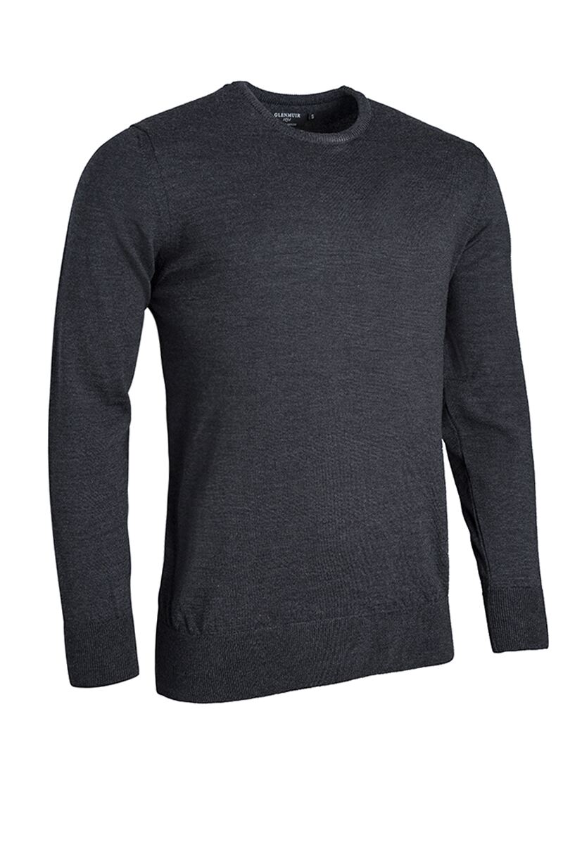 Mens Crew Neck Merino Wool Golf Sweater