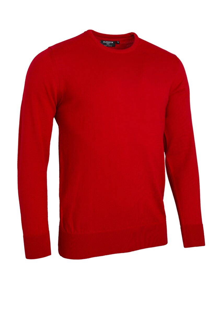 Mens Crew Neck Merino Wool Golf Sweater