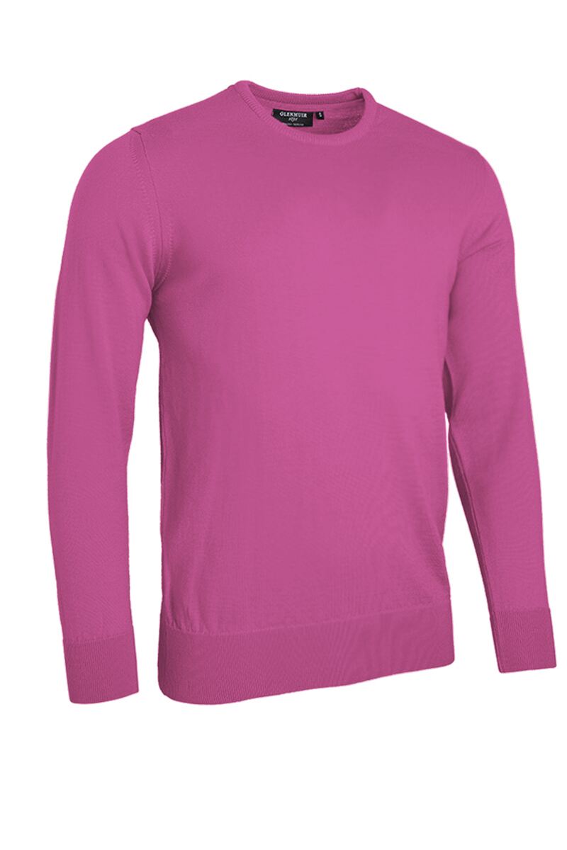 Mens Crew Neck Merino Wool Golf Sweater