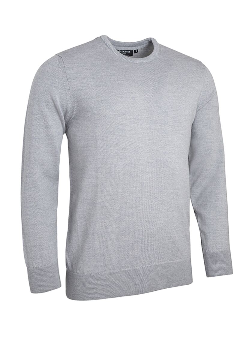 Mens Crew Neck Merino Wool Golf Sweater