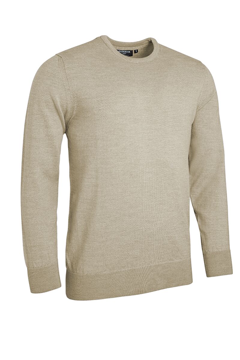 Mens Crew Neck Merino Wool Golf Sweater