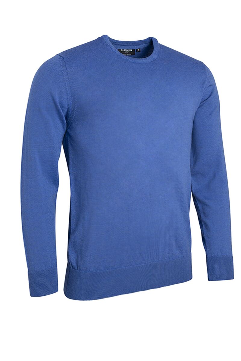 Mens Crew Neck Merino Wool Golf Sweater