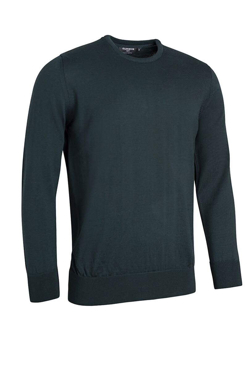 Mens Crew Neck Merino Wool Golf Sweater