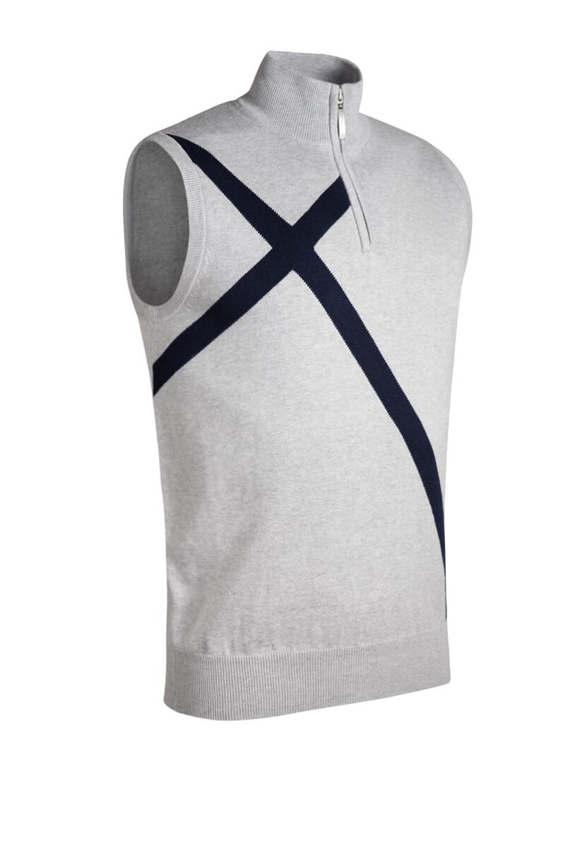 Mens Quarter Zip Saltire Cross Cotton Golf Slipover