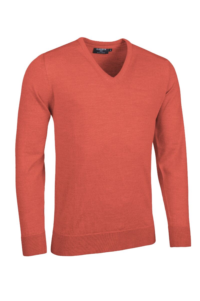 Mens V Neck Merino Wool Golf Sweater