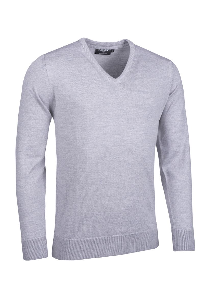 Mens V Neck Merino Wool Golf Sweater