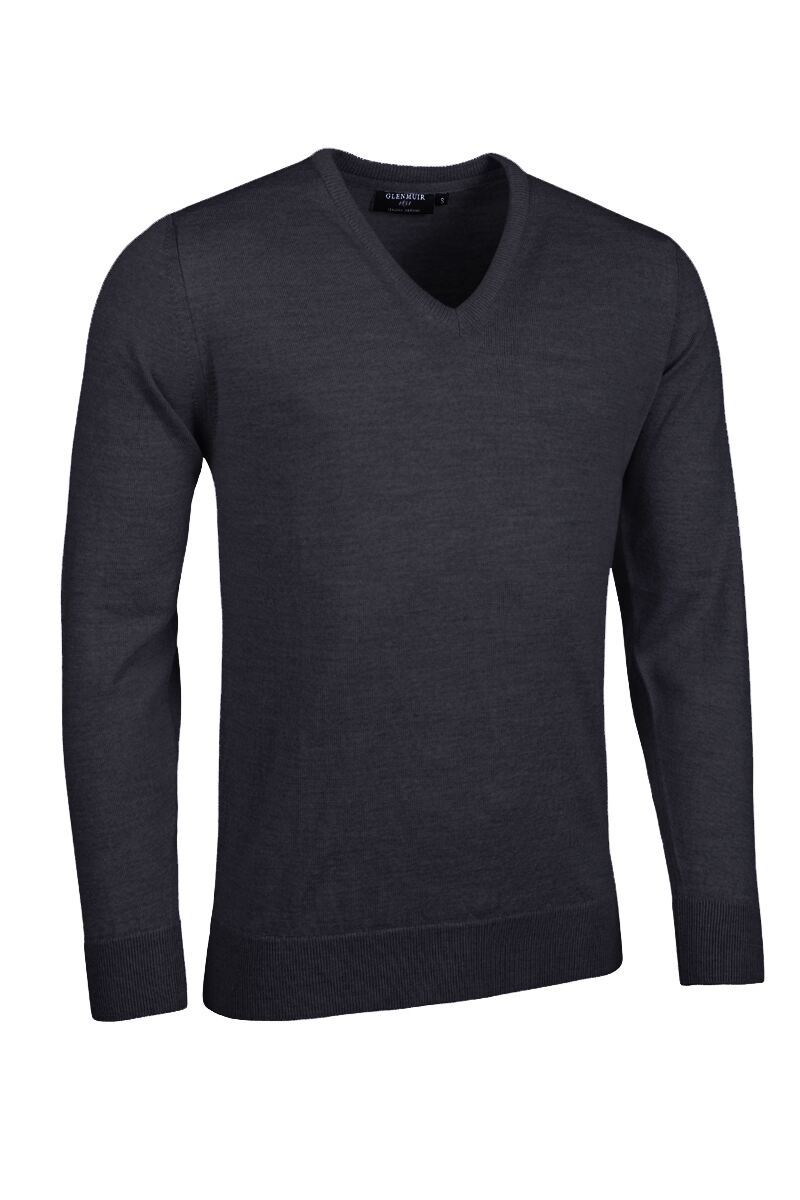 Mens V Neck Merino Wool Golf Sweater