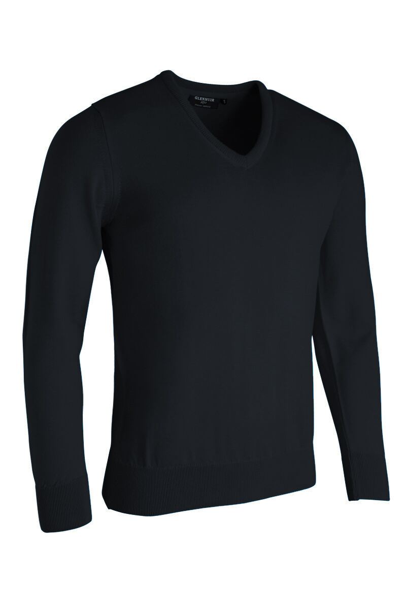 Mens V Neck Merino Wool Golf Sweater