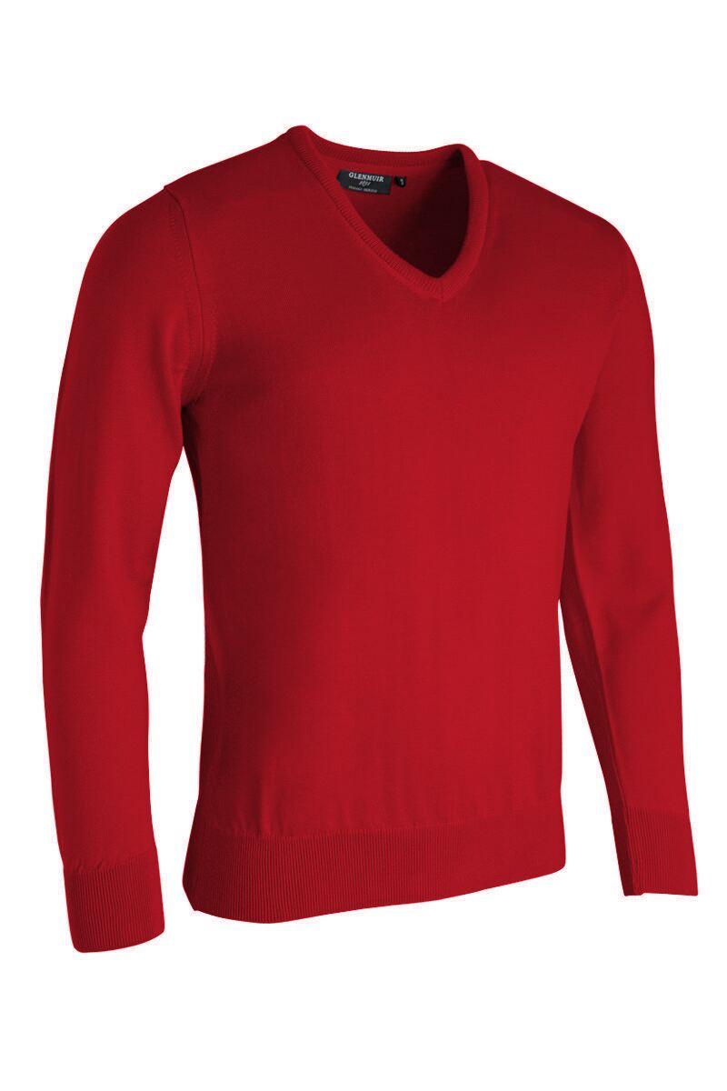 Mens V Neck Merino Wool Golf Sweater