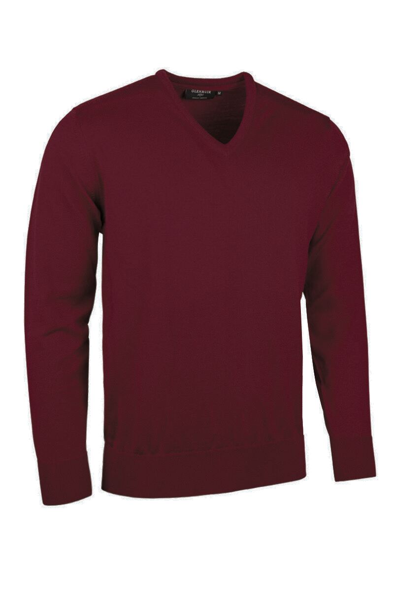 Mens V Neck Merino Wool Golf SweaterS / Color3