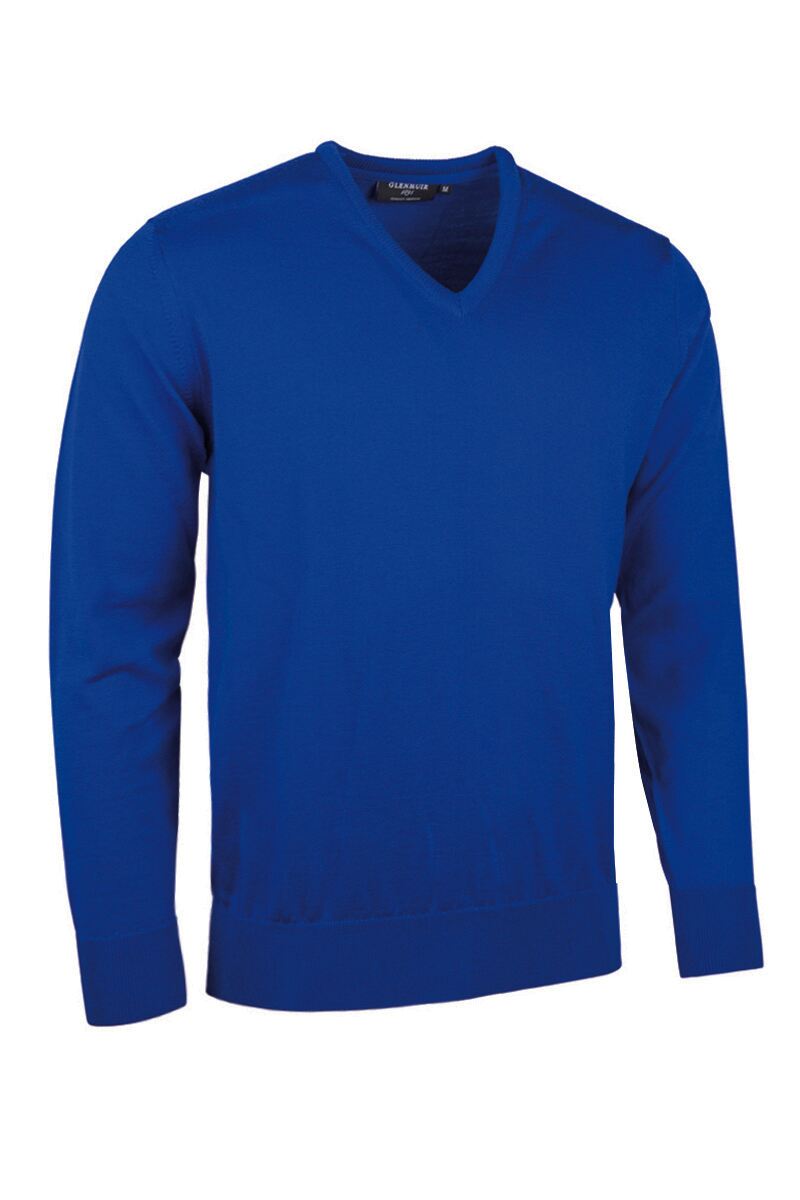 Mens V Neck Merino Wool Golf Sweater