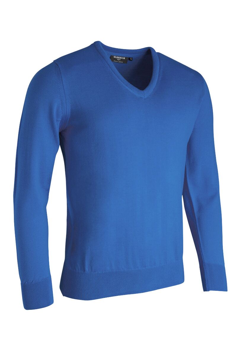 Mens V Neck Merino Wool Golf SweaterS / Color7